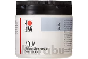 Marabu 11350075000 - Farbloser aqua Klarlack, transparent 500 ml Dose, hochglänzender Acryl-Lack auf Wasserbasis, für Hobby und Freizeit, zum Lackieren vieler Bastelarbeiten und Materialien