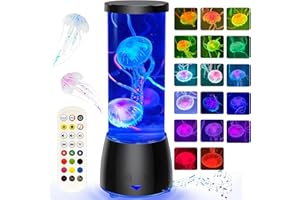 Soarling Lampada a medusa, lampada a medusa con altoparlante Bluetooth e rumore bianco, lampada a medusa con telecomando Acquario a medusa che cambia colore Luce d'atmosfera sensoriale per il relax