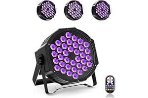 KRIDERISH UV Black Lights for Glow Party, 36 LED UV Par lamp DMX512 with Remote Control Stage Strobe Lighting for DJ KTV Disco Bar Band Christmas Halloween Wedding