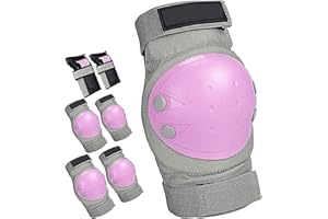 Knieschoner Kinder, SAMIT Protektoren 6 in 1 Set (3-8 Jahre) Kinder Schützer Verstellbare Kinder Schutzausrüstung/ Ellenbogen- und Handgelenkschoner Set Ideal für Roller Skateboard Radfahren Inliner