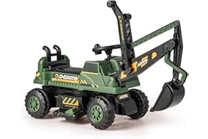 Maxmass Kids Ride On Digger, 6V Battery Powered Electric Excavator with Adjustable Arm & Shovel, LED Lights, Music, Children Construction Toy Car for 3+ Years Old (Green)