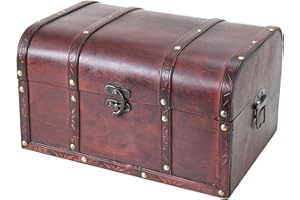 HMF 6406-135 Drewniana skrzynia na skarby, duża, Portugalia, 35 x 25 x 20 cm