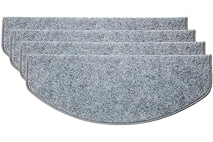 LINGKY Tappetini Gradini Scale Antiscivolo Da 15 Pezzi Pedate Di Scala Autoadesive Senza Colla, Pedane Di Legno Duro Di Trazione Per Scale Di Sicurezza, Sicurezza Neonati/Anziani (Grigio)