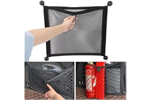 CGEAMDY Car Boot Net Bag, Elastic Boot Storage Net, Multifunctional Compact Storage Net 45 X 25 CM, Universal Mesh Pocket Mesh Boot Pocket Add Storage to Organisers for Car, Truck, Caravan, Boat