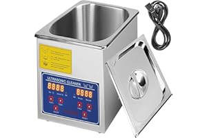 VEVOR Pulitore ad Ultrasuoni 1.3L Lavatrice ad Ultrasuoni Professionale in Acciaio Inossidabile Multifunzione con Timer Digitale di Riscaldamento per Occhiali Orologi Gioielli Laboratorio