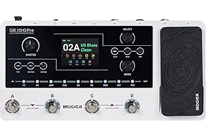 MOOER GE150 Pro Guitar Amp Modelling Multi Effects, Reverb, Delay, Looper Drum with 4 Footswiches, Expression Pedal, USB OTG Live Recording, MNRS GNR and GIR Loader
