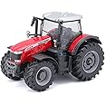 Bburago Die-Cast MASSEY FERGUSSON 8740S TRACTOR - Replica Collectible Toy Model - 1:50 Scale, Red