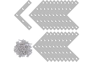 FODLON 20 Pezzi Staffa Angolare Piatta, Staffe Angolari in Acciaio Inox Piastre di Connessione, Squadrette Angolar a Forma di L con Viti per Mobili in Legno (80 x 80 mm)