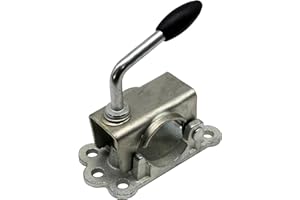 TRAILER PARTS4U Ogólny żeliwny uchwyt zaciskowy, zacisk zaciskowy, uchwyt koła podporowego wzmocniony płytą żeliwną – rura Ø 48 mm do koła podporowego, wspornika, przyczepy, przyczepy kempingowej