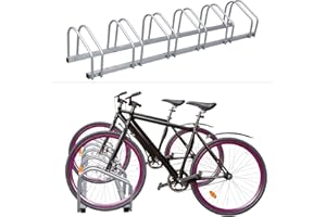 Izrielar Soporte para Aparcar 4 Bbicicletas, Aparcamiento, Estacionamiento para Bicis, Suelo y Pared, Montaje, Interior y Exterior, 26 x 101 x 32 cm