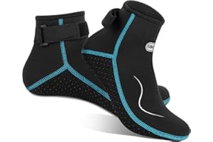 Gimilife Chaussettes de Néoprène 3mm pour Homme et Femme, Chaussettes Thermiques pour la Plongée, Natation, Surf, Plongée en Apnée, Voile, Kayak