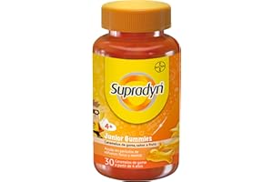 Supradyn Junior Gummies Vitaminas En Gominolas Para Niños Mayores De 4 Años, Vitaminas B, C, Omega 3 Y Colina Para El Crecimiento Y Desarrollo De Los Niños, Sabor Frutas, 30 Unidades (Paquete de 1)