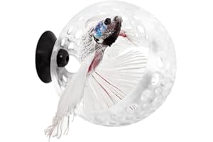byMazy Betta Cave Lounge | Fish Tank Hideout & Hammock Ornament, Swim-Through for Betta, Small Fish, Shrimp – Aquarium Decoration with Plant Holder (Clear White, Small)