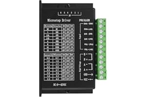 Jusnboir TB6600 Stepper Motor Drive para 42/57/86 Tipo 4.0 A 9-42 V (pulso 3-24 V) Motor paso a paso, controlador de motor paso a paso para impresora 3D, instrumento CNC, tipo mejorado (1 unidad)