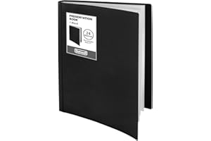 Dunwell Binder with Plastic Sleeves 24-Pocket (Black), Presentation Book, 8.5 x 11 Portfolio Folder with Clear Sheet Protectors, Displays 48 Pages of Documents, Certificates, Keepsakes