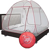 Good Knight Mosquito Net for Double Bed - King Size, Foldable, Strong 30GSM net, red