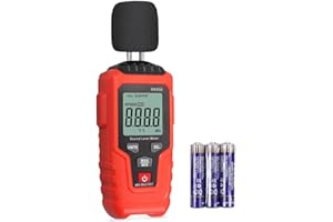 ALLmeter Digital Decibel Meter Sound Level Meter -Range 35-135dB(A) with Max/Min/Hold,LCD Backlight,and Temperature Measurement - Ideal for Home,Factories,and Noise Monitoring (Battery Included)