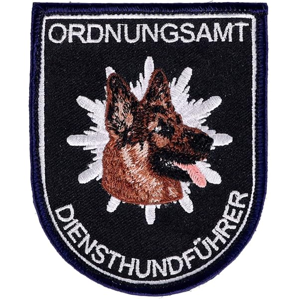 RescPol Abzeichen „Diensthundführer Bundespolizei“ – Bestickt, Mit Schäferhund-Motiv In Blau