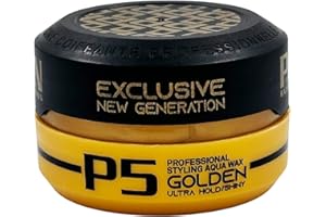 Pion Black Edition P5 Golden Professional Hair Styling Wax 150 ml – Ultra Hold, Shiny Finish, Long-Lasting Non-Greasy Styling, Adds Volume & Texture, Easy to Apply & Wash Out, All Hair Types