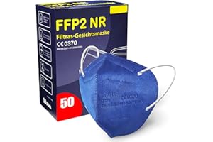 Tayogo 50 Mascherine FFP2 Nere Certificate CE, FFP2 Nere per Adulti a 5 Strati, Maschera FFP2 Nere Imbustate Singolarmente, Taglia 15,7 x 10,6 CM (50 pezzi)