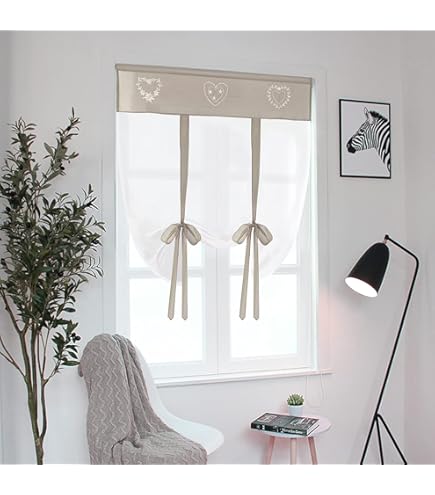 Coppia Tende A Vetro Home Tresor Modello Amy B1 – Base Bianca Con Fiorellini Gialli, 45x240 Cm, Doppio Meccanismo - 2