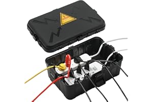 HRENSAW Außenbereich Elektrobox,IP54 Wasserdichte Outdoor Outlet Covers, Wetterfeste Verlängerungskabel Abdeckungen Schützen Steckdose, Steckdose, Timer,Plug,Holiday Light (32 x 22 x 13 cm)-Schwarz