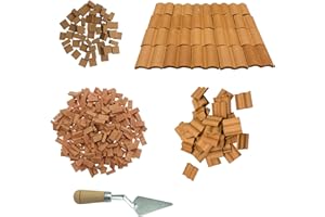 Cayway 190 Pz Tegole in Miniatura Mattoncini in Miniatura, Mattoni in Miniatura Mini Modello di Mattoni Rossa per Micro Paesaggio, Fai da Te Casa delle Bambole in Mattoni Diorama Fairy