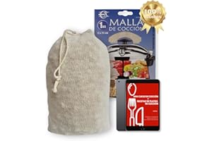 CAVECA Malla para Cocer Legumbres Reutilizable + 2 Regalos, Malla de Cocción 100% Algodón, Red para Cocer Legumbres, Bolsa de Cocinar, Redecilla Garbanzos para Cocinar Alimentos, Saquito para Cocinar