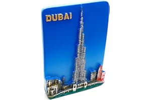 MAXI-SOLUTIONS Dubai Burj Khalifa Fridge Magnet, 3D Magnet Travel Sticker Souvenirs, Global Landmarks, Must-Have Featuring Iconic Cities like Dubai, London, Paris, and More (Dubai-Burj Khalifa)