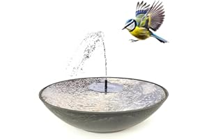 matches21 HOME & HOBBY Solar-Brunnen Set für draußen - 45 cm Schale schwarz als Garten-Brunnen Spring-Brunnen