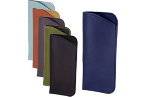 SENZEE Glasses Cases, 6 Pcs Soft Reading Glasses Case Leather Spectacle Cases Portable Sunglasses Pouch Eyeglasses Storage Bags for Women Men Travel