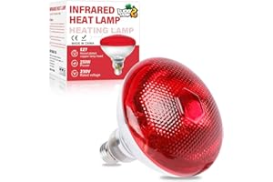 LUCKY HERP 250W Infrarotlampe Wärmelampe, Rotlichtlampe für Reptilien Terrarium Lampe, E27 Basking Spot für Hühnerfarmen, Schwein, Hund, Lebensmittelbeleuchtung, Bäder