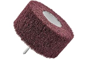 TIVOLY - Roue Abrasive en Mousse pour Perceuse - Nylon Extrudé + Grains Corindon - Grain 80 - Nettoyage et Décapage Tous Supports Bois et Métal