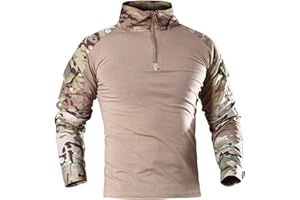 MAKINGDA Chemise militaire tactique à manches longues pour homme - Respirant - Séchage rapide - Fermeture éclair avant - Camouflage Airsoft