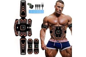 COODAY EMS Trainingsgerät, Bauchmuskeltrainer, USB Wiederaufladbar, LCD Display, Herren Damen,Tragbarer Muskelstimulator, 8 Modi & 19 Intensitäten, Bauchtrainer Trainings Gang
