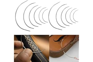 EHOMIIII Agujas curvadas, agujas curvadas Dunnn,Agujas curvadas de tapicería,Agujas de sattlernadeln,PerüCke C Agujas curvadas,Ronda Cuero Sattlernadel,12pcs Gebogene Nähnadel ,Leder Nähhen Nadel