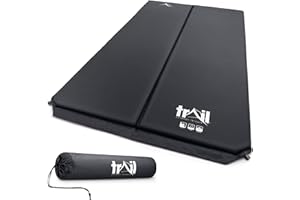 TRAIL OUTDOOR LEISURE Trail Self Inflating Camping Mat Double Inflatable Mattress With Carry Bag Black