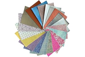 XHT Lot de 20 pièces aléatoires en cuir synthétique avec différents styles de couleurs, 20 x 15 cm, utilisés pour la fabrication de boucles d'oreilles, de petits jouets et de découpe et d'épissage de