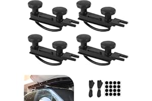EFUTURETIME 4 Set Dachbox Befestigung, Universal Auto Van Montage Fitting, U Bügel Dachträger 85 mm Innenbreite, 2 Urtband 25mm, Rund Punktaufkleber