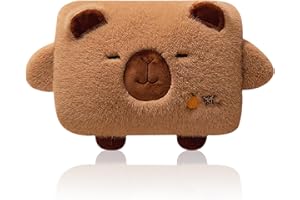 Lvjkes Borsa acqua calda, 1L Borsa dellacqua calda con Coperchio, Carino animali Hot water bag, Smontabile per la pulizia, Prova di esplosione e di perdite, Adatta a bambini e adulti (Orizzontale)