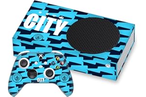 Head Case Designs Officially Licensed Manchester City Man City FC City Pattern Logo Art Vinyl Sticker Gaming Skin Decal Cover Compatible With Xbox Series S Console and Controller Bundle