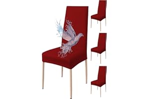 Poligino Housse de Chaise avec Dossier 4 pièces élastiques, imperméables, Taille Universelle, Housse de Chaise de Salon, Cuisine Moderne, Lavable et extractible - Bordeaux