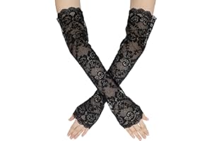 Quilax Lace Arm Sleeves, Floral Flower Pattern Lace Sleeves to Cover Arms for Women