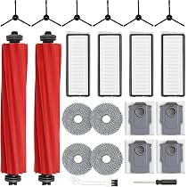 17-teiliges Ersatzteil-Set Für Roborock Qrevo Staubsaugerroboter – Mit Rollenbürste, HEPA-Filtern, Seitenbürsten, Wischpads Und Beuteln