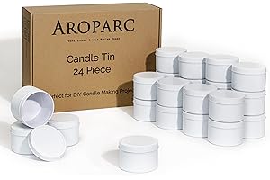 JULWHISPER Candle Tin 24 Piece, 8oz, Bulk Candle Containers for Candle Making Supplies Wholesale Candle Tin - White