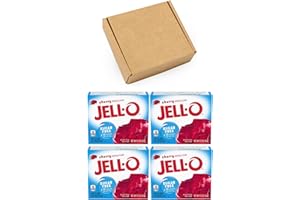GIFTOLUXE Jell-O Gelatin Sugar Free Powder Dessert Mix | Jello Gift Box for American Jelly | Pack of 4 (Jell-o Sugar Free Cherry)