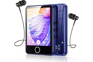 AGPTEK 64 GB MP3 Bluetooth 5.3, 2,8 tum digital spelare, hifi-musikspelare med FM-högtalare/radio, extern upp till , in
