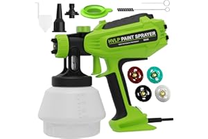 RAZIOL Pistola Pintura HVLP 700W, Pulverizador Eléctrico con 4 Boquillas & 3 Patrones, Conexión de Soplado y Limpieza, 1200ml, para Muebles, Paredes, Puertas, Vallas, Bricolaje