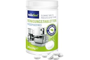 WoldoClean Pastillas de limpieza sin fosfatos para cafeteras automáticas, cafeteras, Jura, Delonghi, Bosch, Siemens Seaco 140x