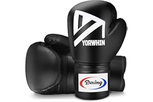 JUOIFIP Guanti da Boxe MMA Uomo Donna Adulto per Sacco da Pugilato Kickboxing, Guanti da Pugno Pesante Muay Thai per Allenamento 12oz